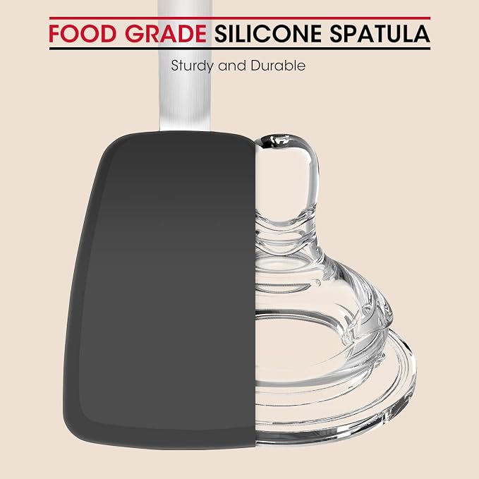 Unicook Flexible Silicone Spatula Turner 2 Pack, 600°F Heat Resistant Spatula - Image 8