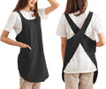 Cotton Cross Back Aprons Solid Color Cooking Kitchen Garden Smock by Caatoor
