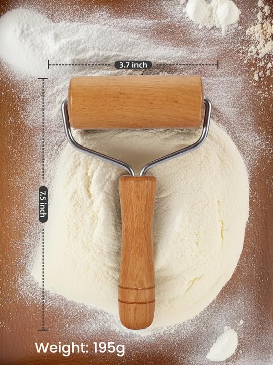 Pizza Rolling Pin, Small Rolling Pin, Non-Stick Wooden Dough Roller - Image 2