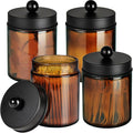 Amolliar Amber Glass Qtip Holder, Apothecary Jars by Amolliar