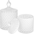 rejomiik 2 Pack Qtip Holder Thick Glass Apothecary Jars by rejomiik