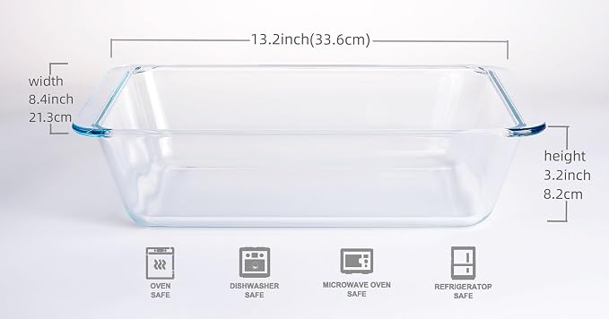 Deep Clear Glass Baking Dish, Rectangular Tempered Glass Baking Pan, The Larger - Image 2