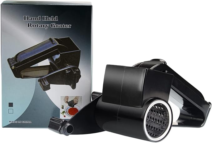 Cheese Grater with Handle, Rotary Cheese Grater, Hard Cheese & Nut Grater by NEZUIBAN