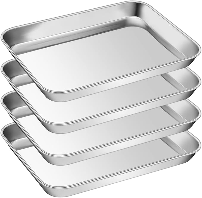 P&P CHEF 9 Inch Baking Cookie Sheet, Oven Pan Tray Stainless Steel Sheet Pan by PPCHEF