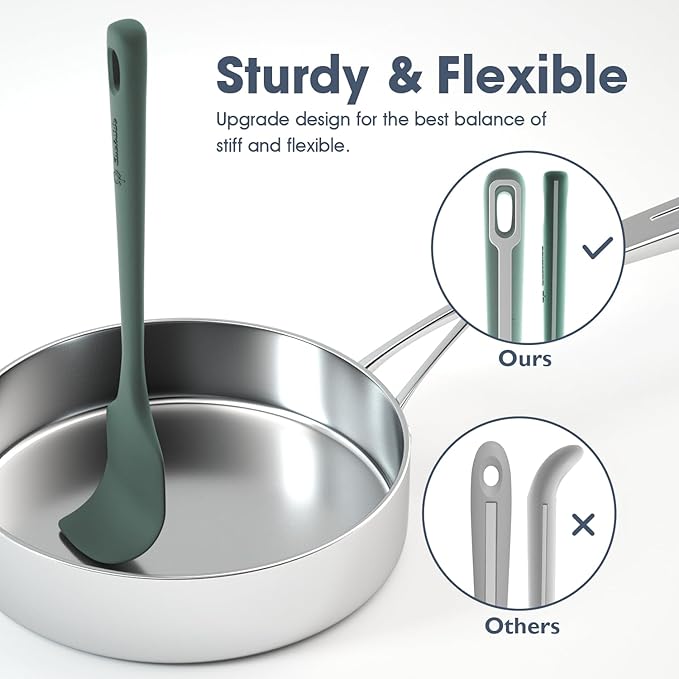 ChefAide 4 Pieces Silicone Spatula Set, Food Grade Rubber Spatula, Upgrade - Image 4