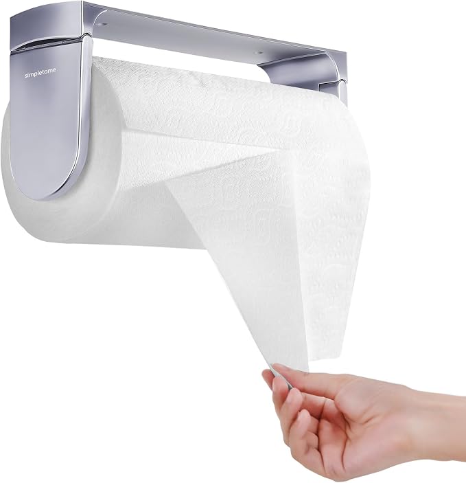 simpletome ONE Hand Tear Paper Towel Holder Under Cabinet Adhesive or Drilling by simpletome