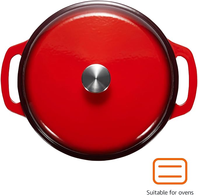 Amazon Basics Enameled Cast Iron Dutch Oven Pot - Image 2