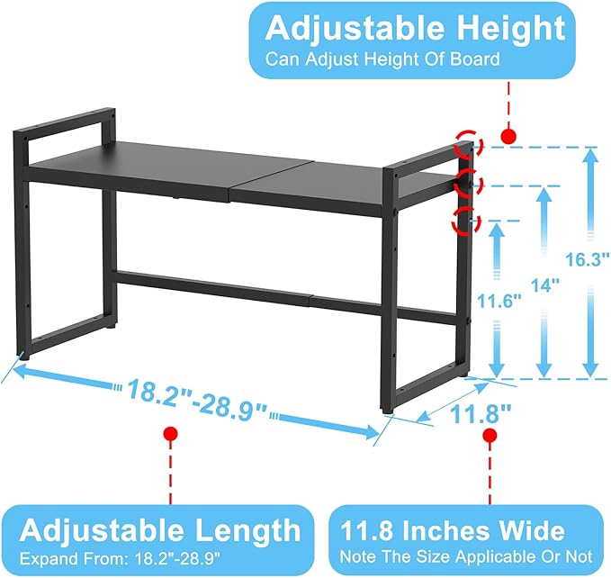 Expandable Metal Storage Shelves, 110LBS Heavy Duty Shelving Units and Storage - Image 2