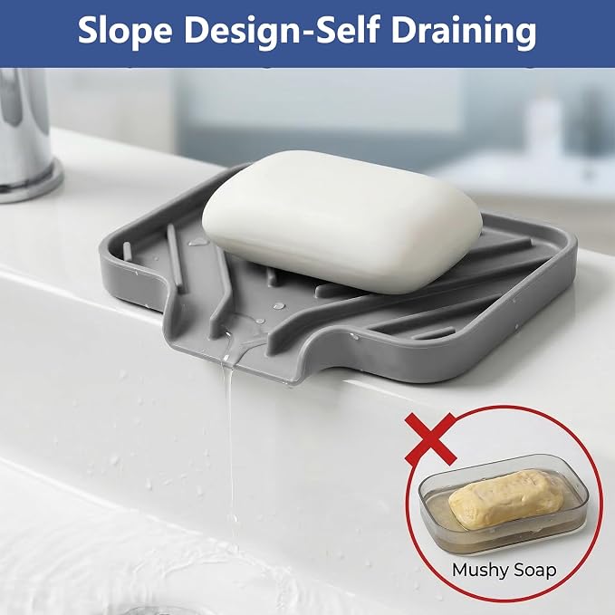 JACZZO Silicone Soap Dish for Shower and Bathroom - Image 3