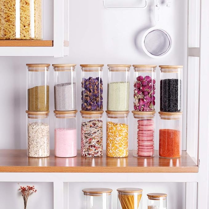 Tzerotone 12 Pcs Glass Spice Jars - Image 2