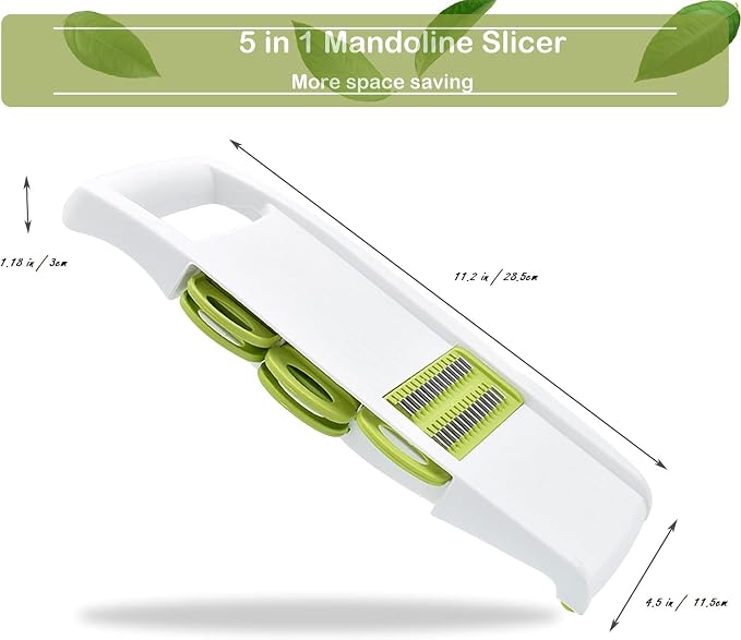 NACOLUS 5 in 1 Mandoline Slicer Vegetable Slicer Mandolin Multi Blade Potato - Image 5