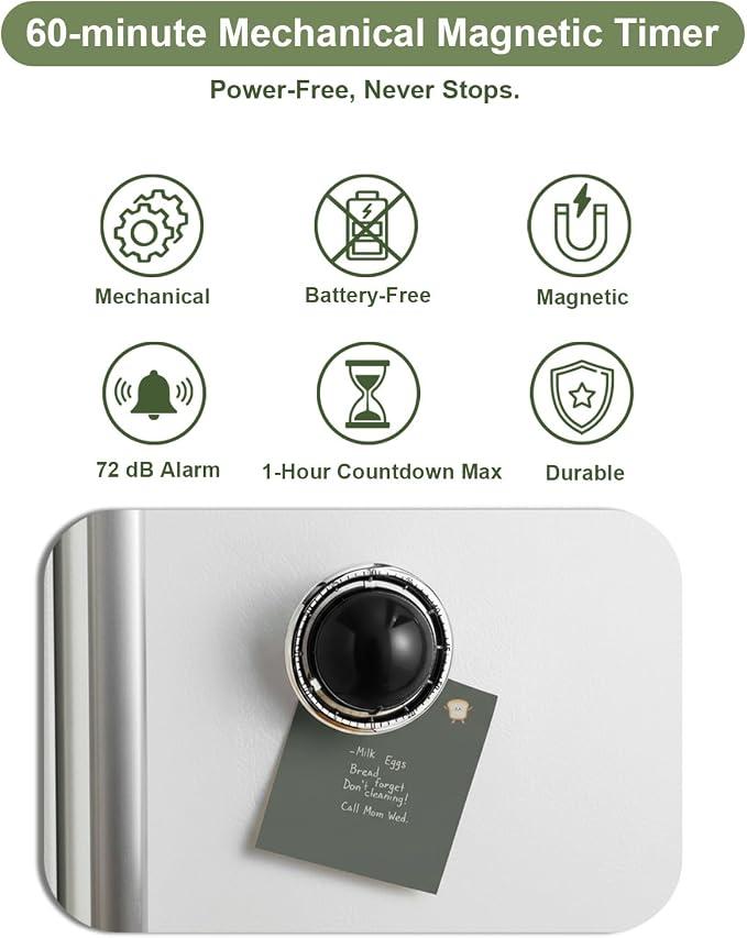 Kitchen Timer, 60-Minute Mechanical Timer - Image 2