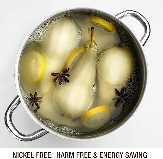 HOMICHEF Small Stock Pot 4 Quart Nickel Free Stainless Steel - Image 3