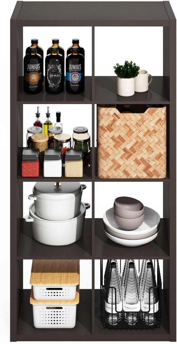 Furinno HERMITE Kitchen Island, 8-Cube Coffee Bar, Extra Thick Kitchen Storage - Image 4
