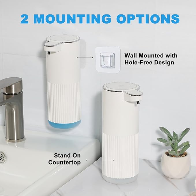 RYTOXILO Automatic Foaming Soap Dispenser, 2 Pack White Touchless Foam Hand - Image 7