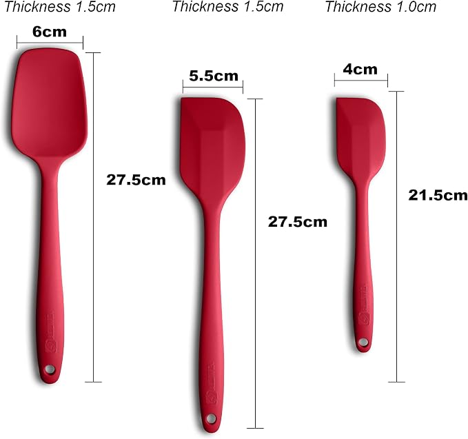 Silicone Spatula 3‑Piece Set Heat Resistant 600°F Non‑Stick Rubber Spatulas - Image 2