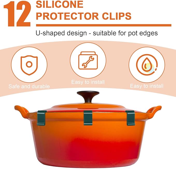 12pcs Dutch Oven Lid Protector Clips, Cookware Protectors - Image 2