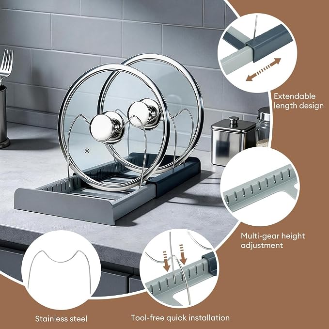 Pot and Pan Organizer Rack for Cabinet - Image 3