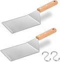 Wooden Metal Spatulas 2Pcs, HaSteeL Professional Griddle Spatula Tools Set by HaSteeL