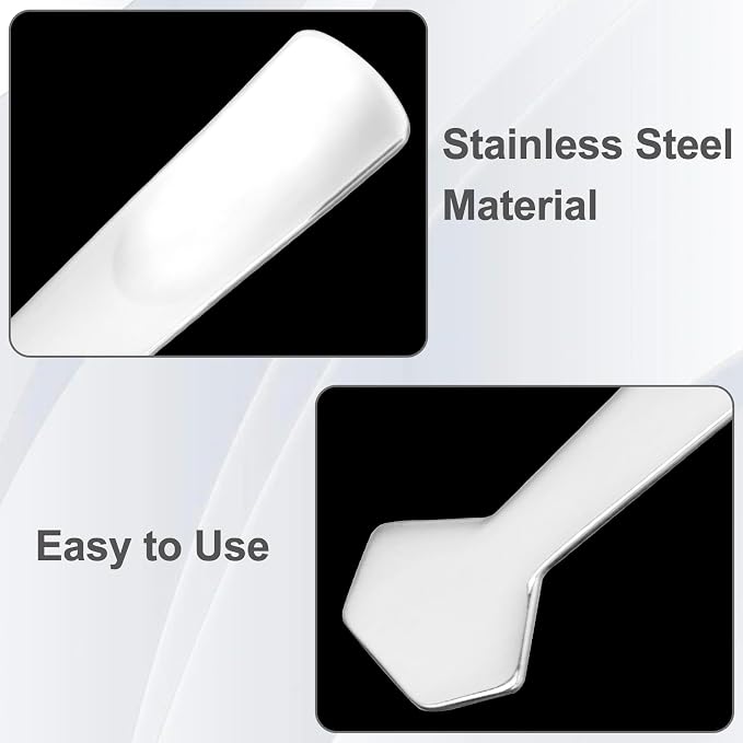 Pndeyo 3pcs Mini Stainless Steel Makeup Spatula, Reusable Cosmetic Cream - Image 3