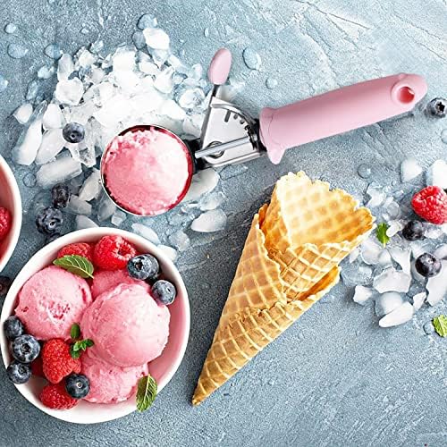 2 Pack Ice Cream Scoop Cookie Dough Scoop With Trigger Pink Handle for