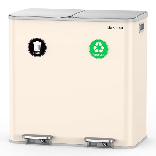Lovewind Trash Can, 2 x 10.5 Gallon Garbage Can by LOVEWIND