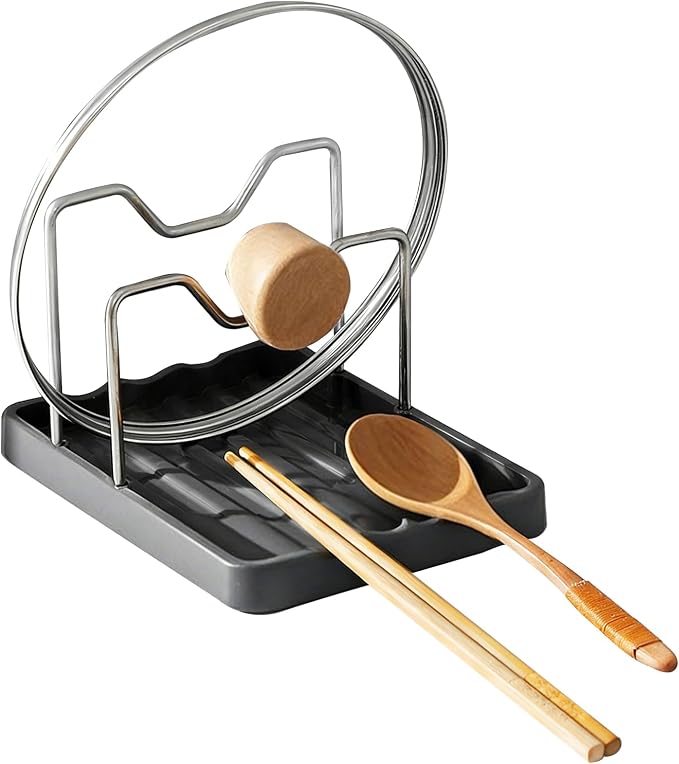 Pot Lid Holder and Spoon Rest, 2-in-1 Kitchen Counter Organizer by Unknown