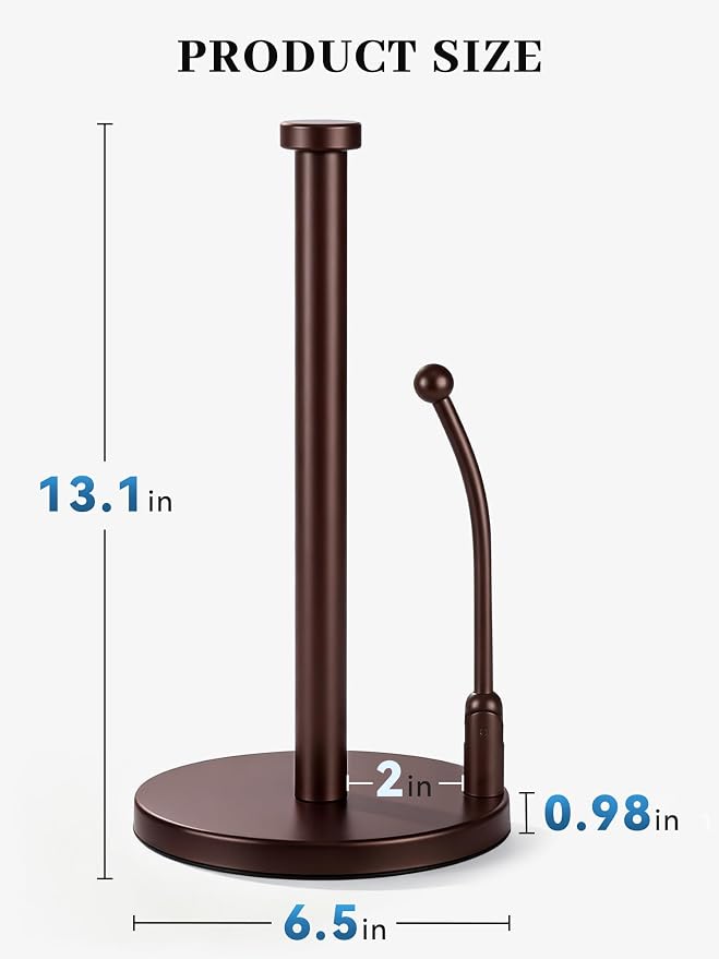 SMARTAKE Paper Towel Holder, Paper Towel Dispenser Standing Weighted Base Non - Image 5