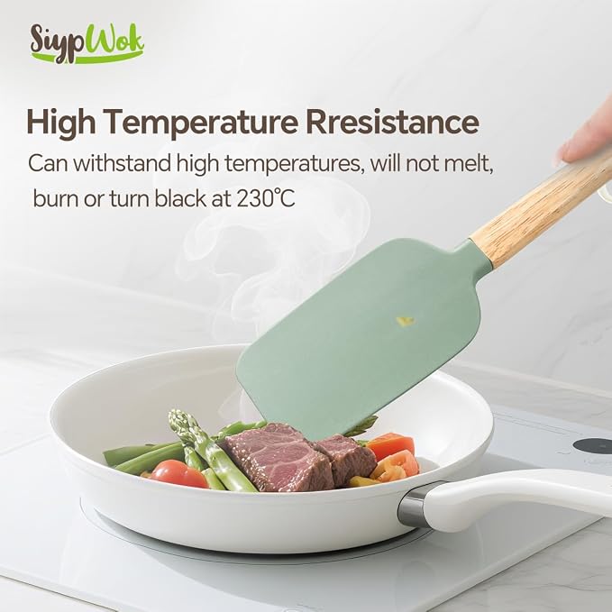 Silicone Spatula Set, Food Grade Rubber Spatula-4 Piece Nonstick Rubber Spatulas - Image 3