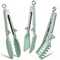 Kitchen Tongs for Cooking, 9 Inch Small Silicone Tongs, Food Grade Mini Serving by TOWINGO