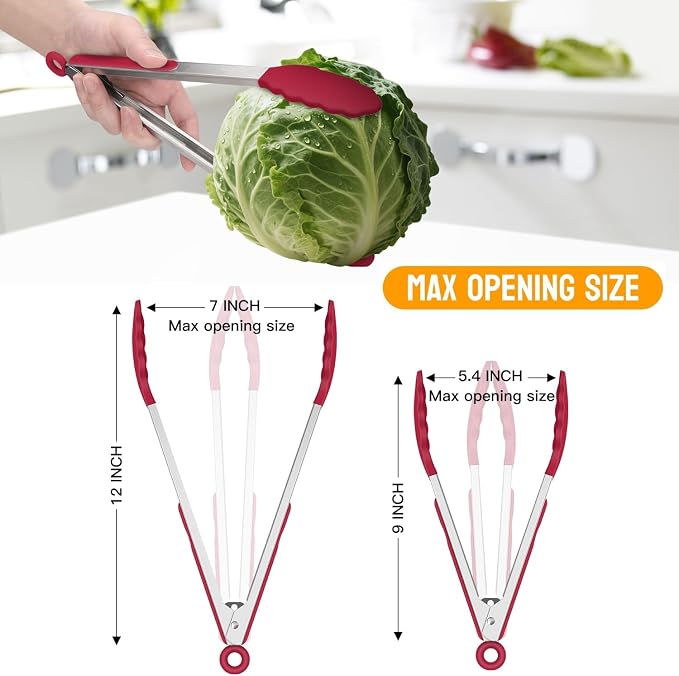 HOTEC Premium Stainless Steel Locking Kitchen Tongs - Image 5