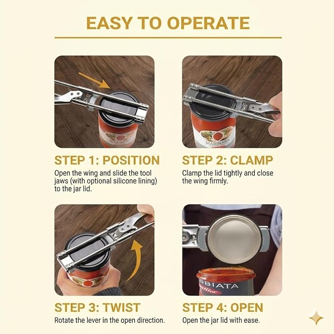 Adjustable Jar Opener –2026 Stainless Steel Can & Bottle Opener - Image 2
