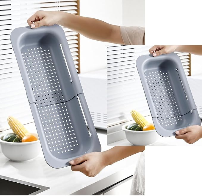 NIWWIN Collapsible Kitchen Colander Strainer, Expandable Over the Sink Colander by NIWWIN