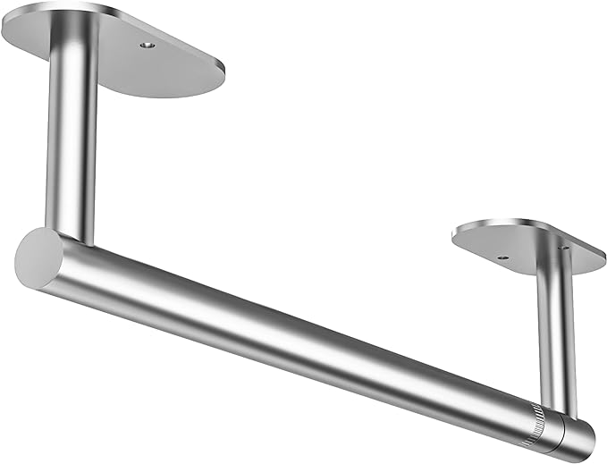 Paper Towel Holder Under Cabinet, Self Adhesive or Wall Mounted SUS304 by WZKALY