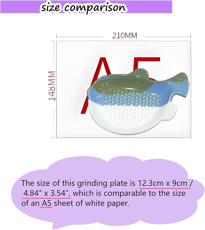 1PCS Ceramic Fish-Shaped Ginger Grater Plate - Image 3