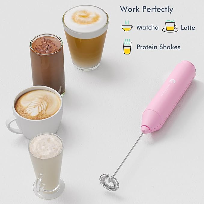 Powerful Milk Frother Handheld Foam Maker, Mini Whisk Drink Mixer - Image 4