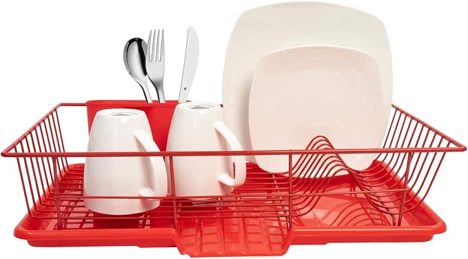 Sweet Home Collection Space-Saving 3-Piece Dish Drainer Rack Set: Efficient - Image 2