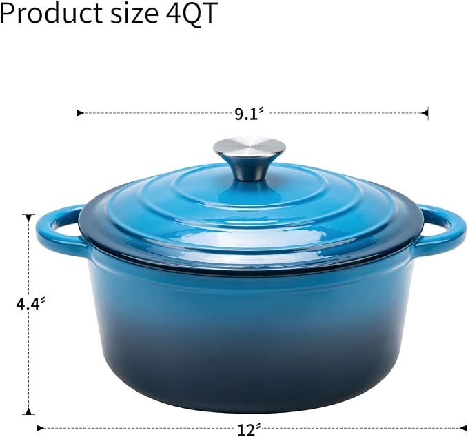 Enameled Cast Iron Dutch Oven - 4QT Pot - Image 3