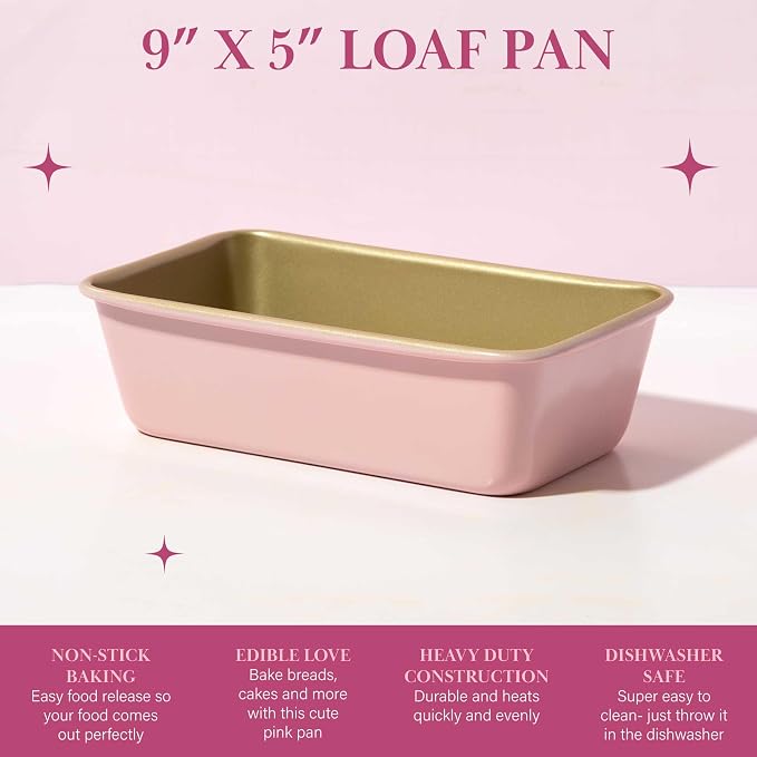 Paris Hilton Nonstick Carbon Steel Bakeware Collection, 9-Inch x 5-Inch Loaf Pan - Image 2
