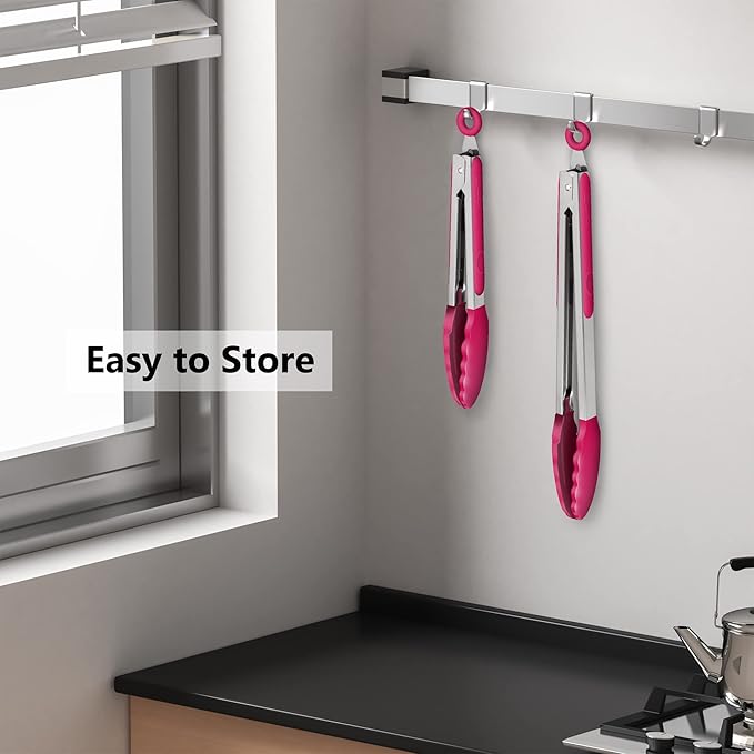2 Pack Silicone Kitchen Tongs – 9" & 12" Set, Heat Resistant up to 500°F - Image 6