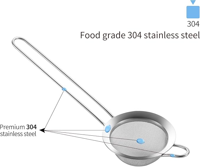 304 Stainless Steel 3.15 inch Fine Mesh Strainers - Image 2