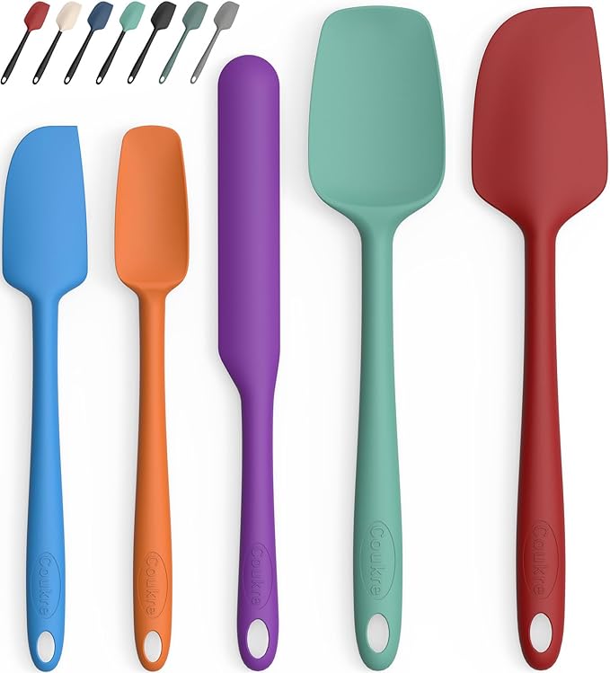 Coukre Silicone Spatula Set of 5, High Temperature Resistant, Food Grade by Coukre