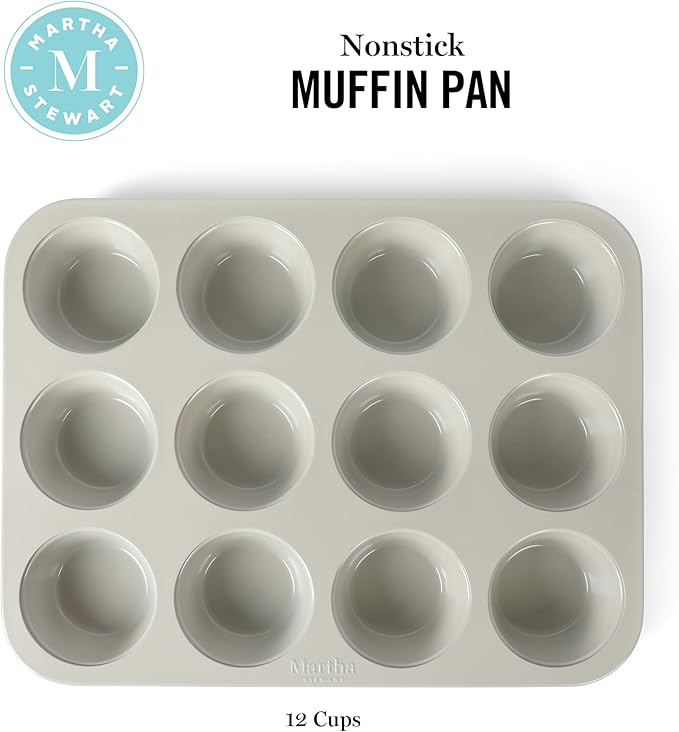 Martha Stewart Gallen 12-Cup Nonstick Carbon Steel Muffin and Cupcake Pan – - Image 2