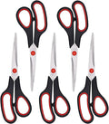 Scissors, 8.5 Inch Ultra Sharp Shears, Comfort-Grip Handles Household by Dice+red