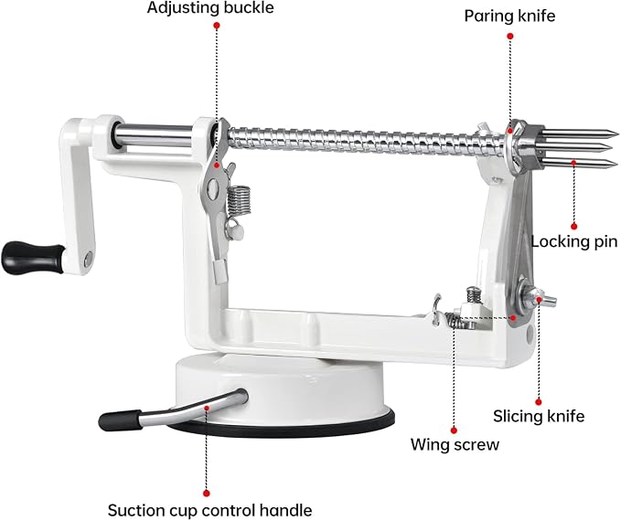 Apple Peeler Corer, 5 In 1 Apple Peeler Slicer Corer - Image 3