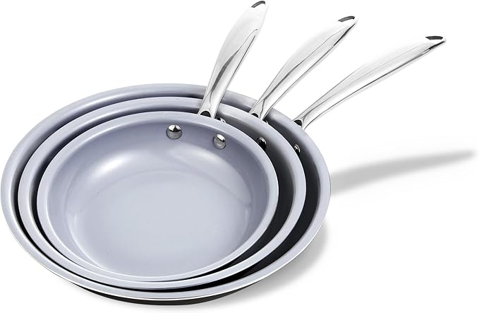 KITEXPERT Non Stick Frying Pans Set, Titanium Ceramic Pan Skillet Set Non Toxic by KITEXPERTkitchenpartner