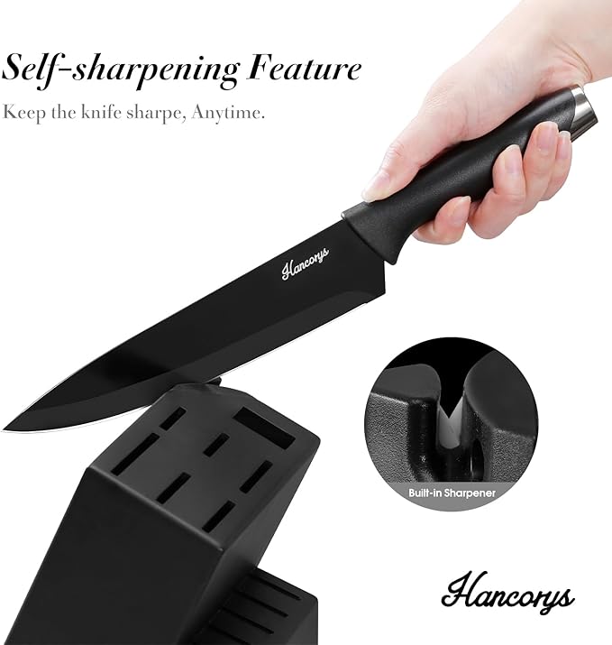 Knife Sets for Kitchen with Block, 15 Pieces Chef Knife Set with Self Sharpening - Image 3