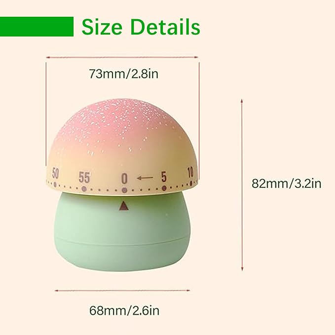 Mechanical Kitchen Timer, Cute Wind Up 60-Minute Manual Countdown - Image 2