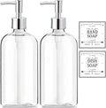 Clear Soap Dispenser with Rust Proof Pump, Waterproof Labels, Plastic Hand Soap by XLENT