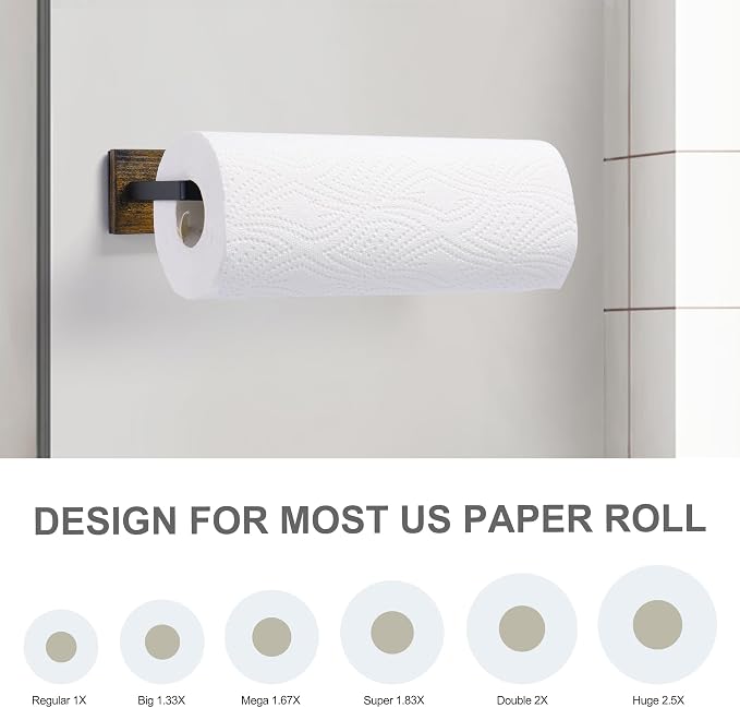 Magnetic Paper Towel Holder, Wood Farmhouse Heavy Duty Strong Magnet Backing - Image 7